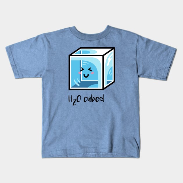 H2O Cubed Ice Block Chemistry Science Joke Kids T-Shirt by freeves